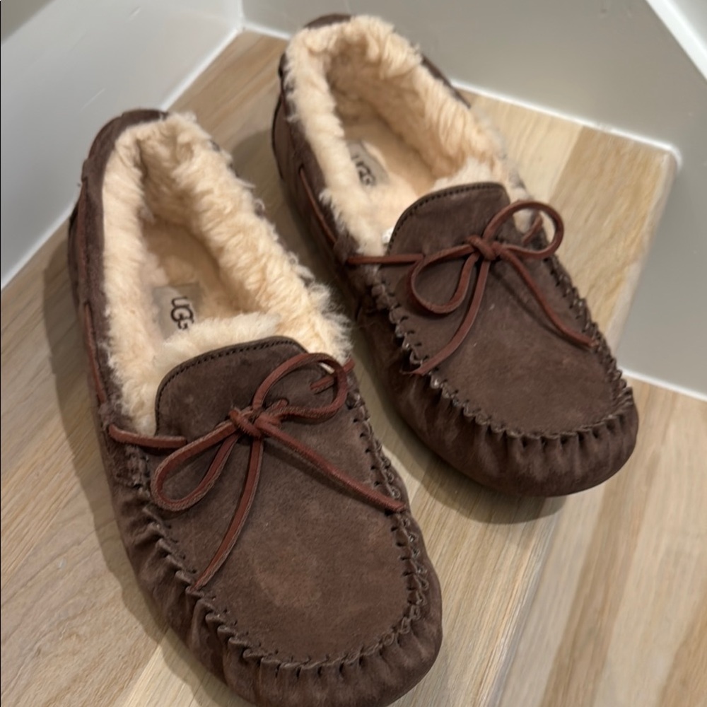 UGG Brown Suede Moccasin Slippers